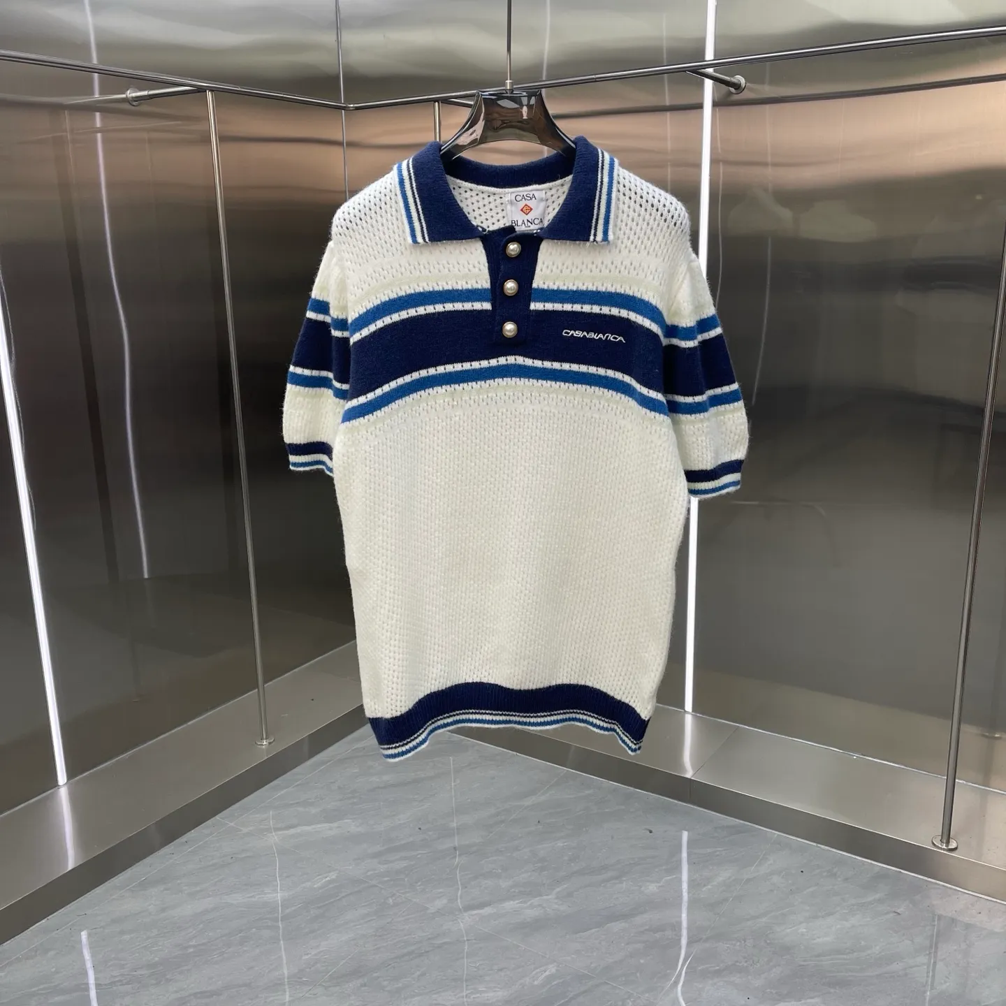 CASABLANCA Casablanca sweater suit Original development, comfortable upper body, imported equipment, original high-density embroidered seal, two-color splicing, hand-sewn cuffs + hem, OEM by domestic first-line brand Factory, impeccable workmanship Sizes: S M L XL